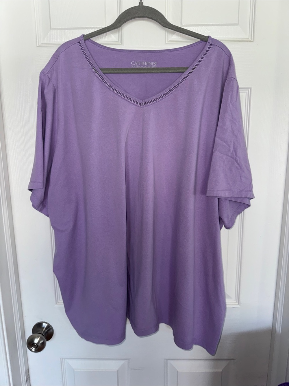 🏝️Catherines Lavender Purple V-Neck Short Sleeve Top